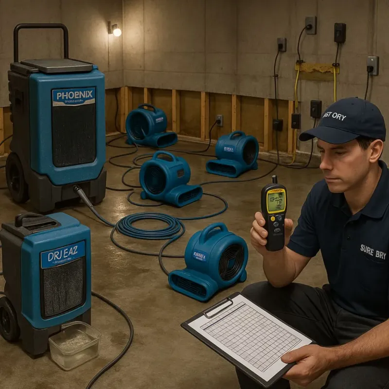 Structural Drying and Dehumidification process in Southaven, MS